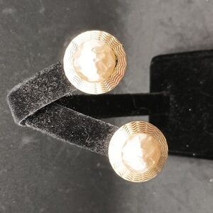 Coro Gold and Cream Textured Earrings